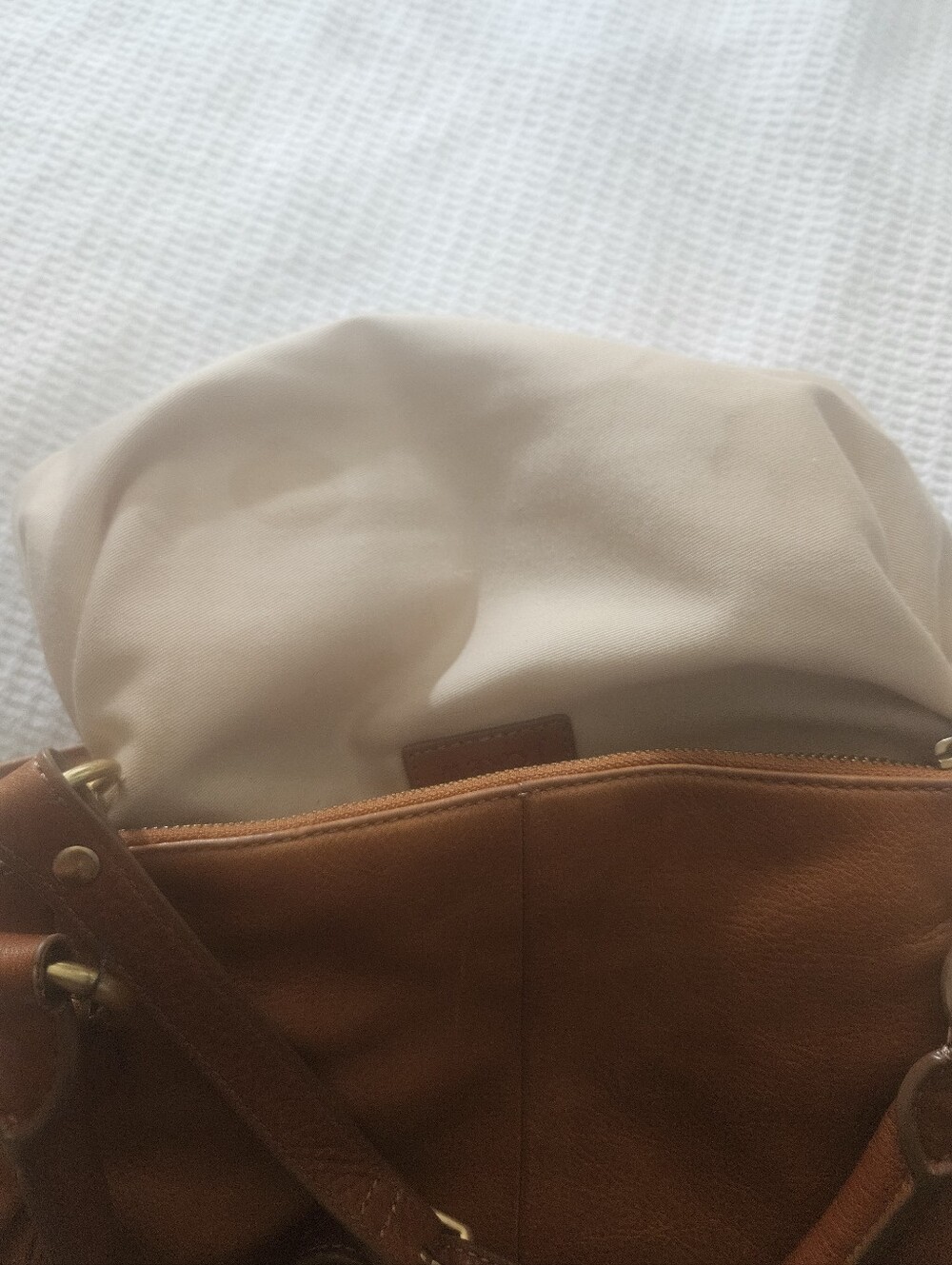 J.crew Classic Brown Leather Shoulder/ Crossbody Bag - Versatile Everyday Tote - Picture 10 of 13